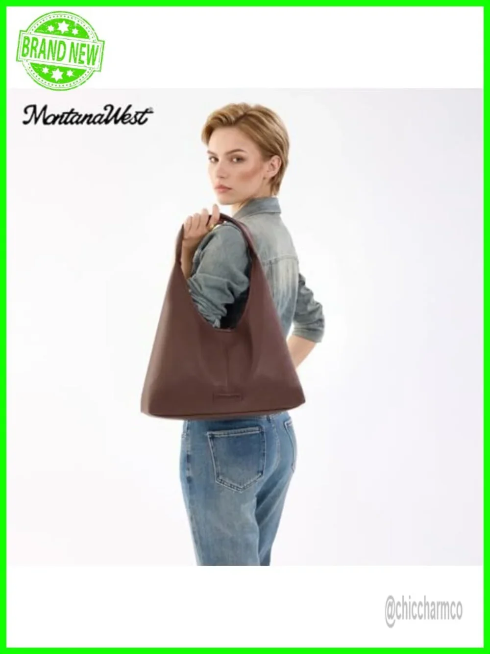 Women's Slouchy Soft PU Leather Hobo Shoulder Bag Handbag Tote with Pouch